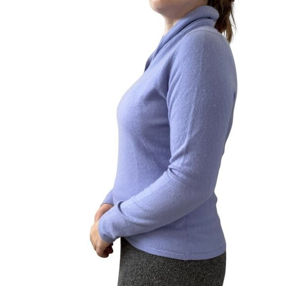 Vintage Valerie Stevens Lavender Purple 100% Cashmere 2-Ply Cowl Neck Sweater - Picture 5 of 6